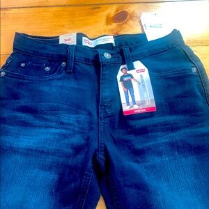 Levi's Blue Straight-Leg Jeans with Classic Stitching